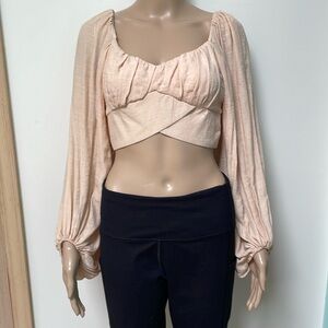Balloon sleeve crop top